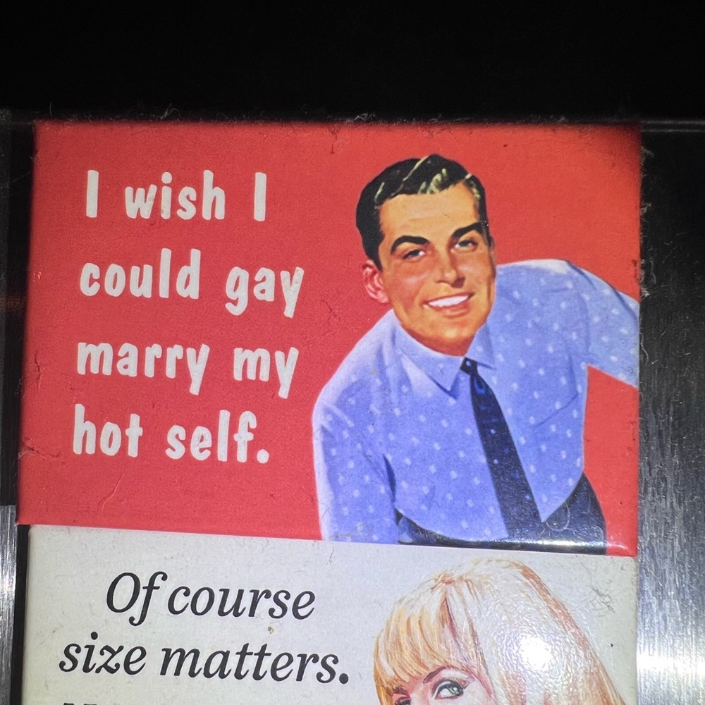 Red Retro Magnet with Humorous Quote